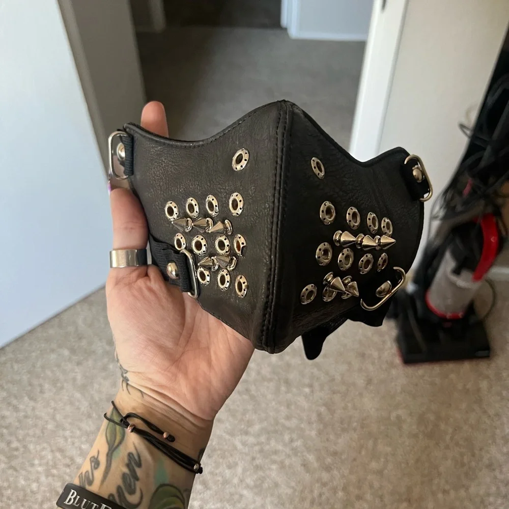 Black Studded Face Mask